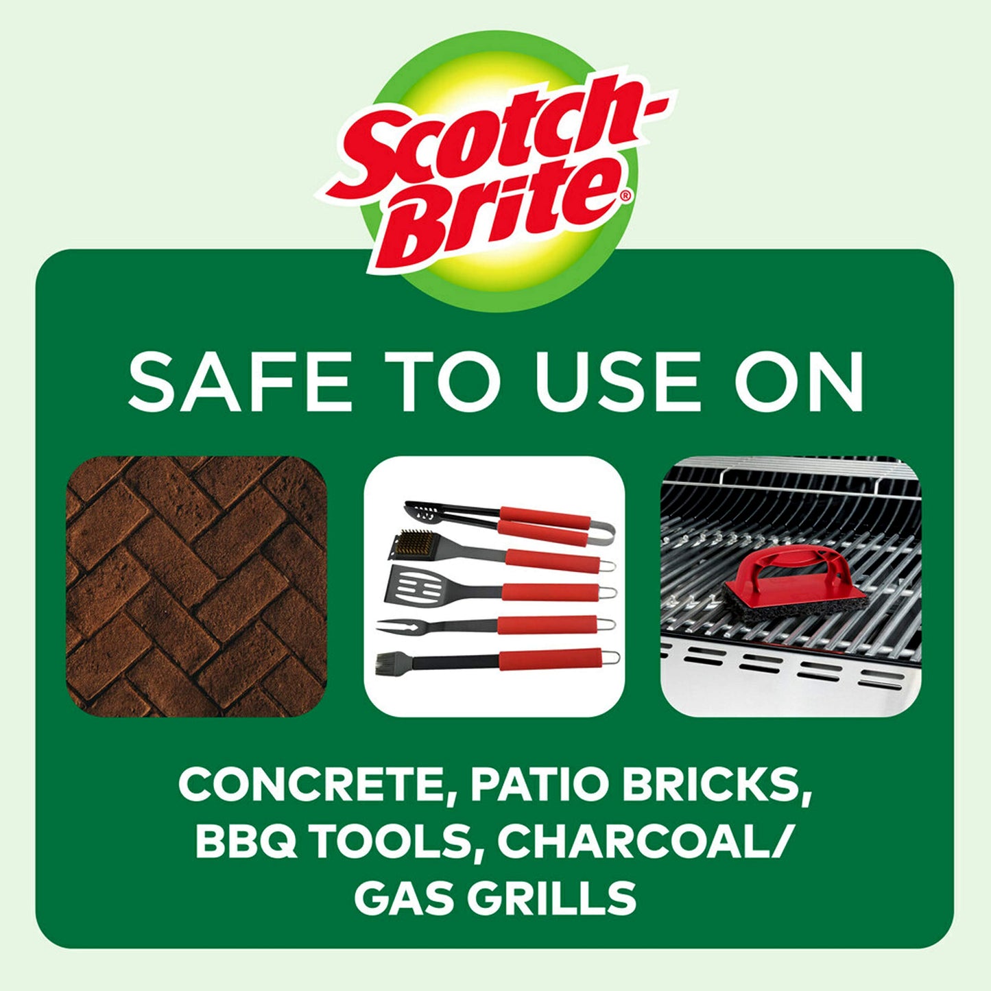 3M Scotch-Brite Grill Scrub Pad and Handle