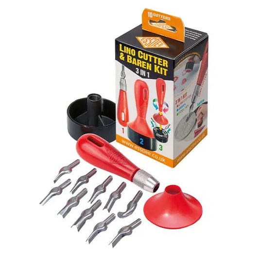 Essdee 3-in-1 Lino Cutter and Baren Kit (10 Cutters, Styles 1 - 10)