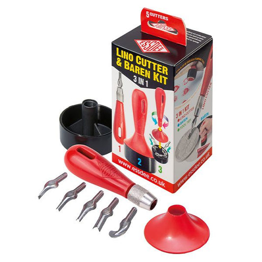 Essdee 3-in-1 Lino Cutter and Baren Kit (5 Cutters Styles 1 - 5)