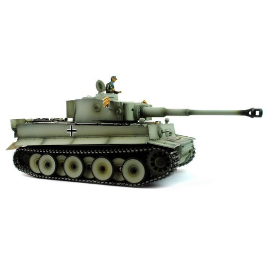 Taigen Hand Painted RC Tank Tiger I Grey - Full Metal Upgrade - 360° Rotating and Smoking Barrel