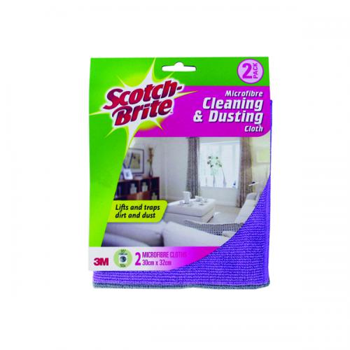 3M Scotch-Brite Microfibre Cleaning and Dusting Cloth (Pack of 2)