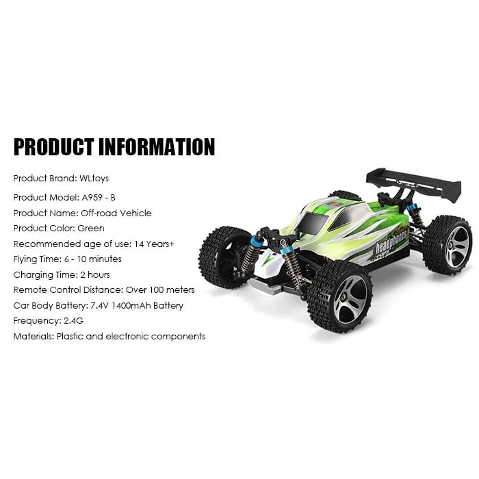 WL Toys A959 B Buggy - 70 km/h 1:18 RC Car