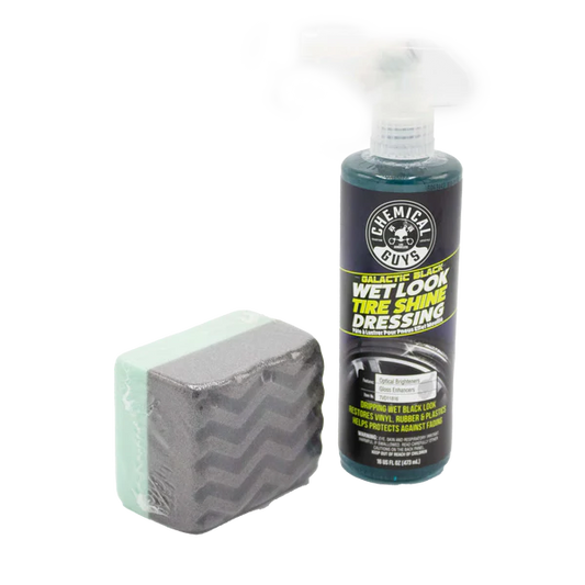 Chemical Guys Galactic Black Wet Look Tyre Shine and Applicator Pad Kit