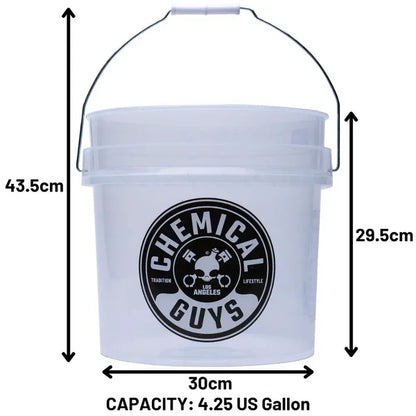 Chemical Guys Heavy Duty Ultra Clear Detailing Bucket (4.25 Gallon)