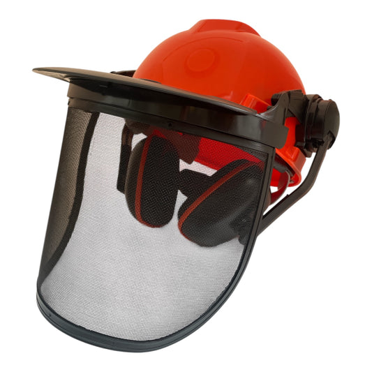 CEuk Chainsaw Safety Forestry Helmet with Protective Ear Muffs and Mesh Visor