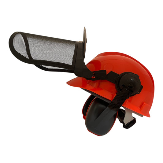 CEuk Chainsaw Safety Forestry Helmet with Protective Ear Muffs and Mesh Visor