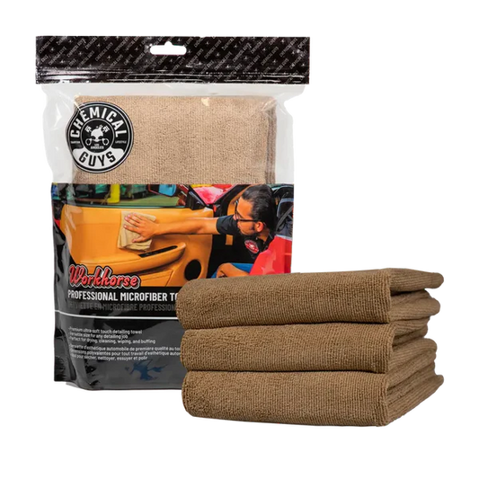 Chemical Guys Workhorse Professional Grade Microfiber Towel (3 Pack)