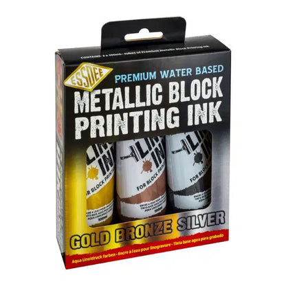 Essdee Metallic Block Printing Ink Set (Pack of 3 x 100ml)