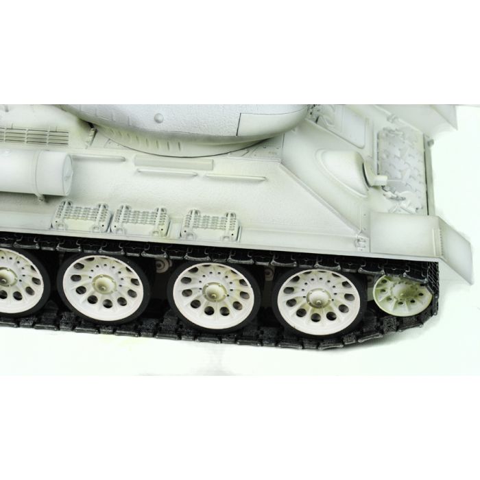 Taigen Hand Painted T34/85 White Winter Camo RC Tank Full Metal Upgrade
