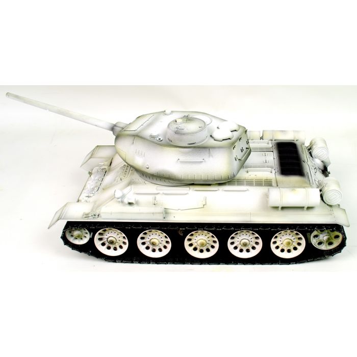 Taigen Hand Painted T34/85 White Winter Camo RC Tank Full Metal Upgrade
