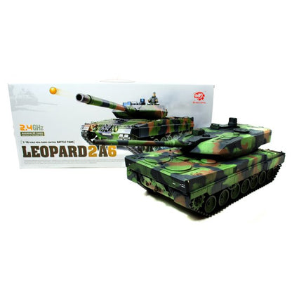 Heng Long 1:16 German Leopard II A6 BB Firing RC Tank with Smoke and Sound