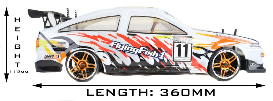 HSP Racing Flying Fish Toyota Trueno Electric Drift RC Drift Car 2.4 GHz