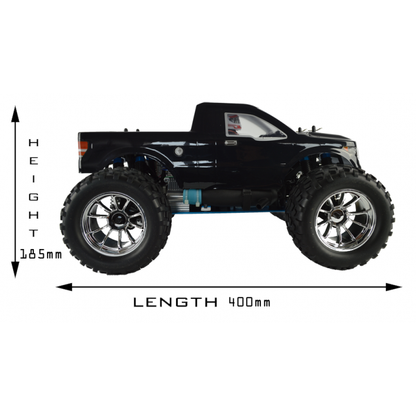 HSP Racing Bug Crusher 1:10 Nitro RC Monster Truck 2.4GHz - Black Pick Up