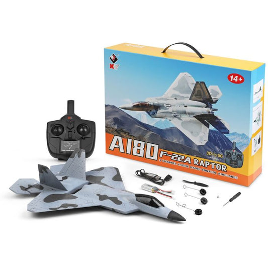 WL Toys F-22A Raptor RTF 3CH RC Plane with 3D/6G Autopilot Gyro
