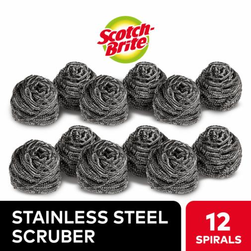 3M Scotch-Brite Stainless Steel Scouring Balls (Pack of 12)