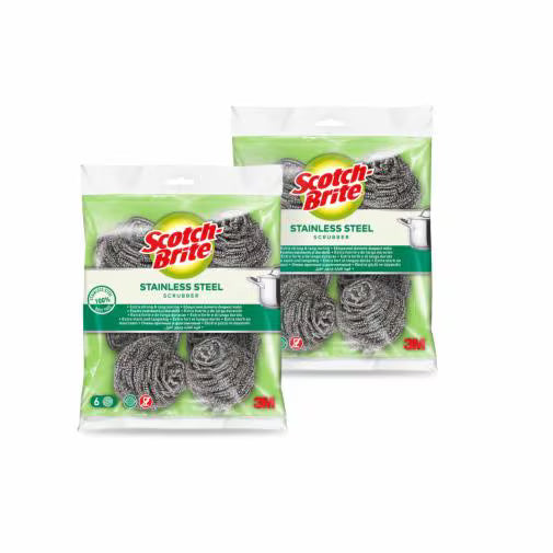 3M Scotch-Brite Stainless Steel Scouring Balls (Pack of 12)